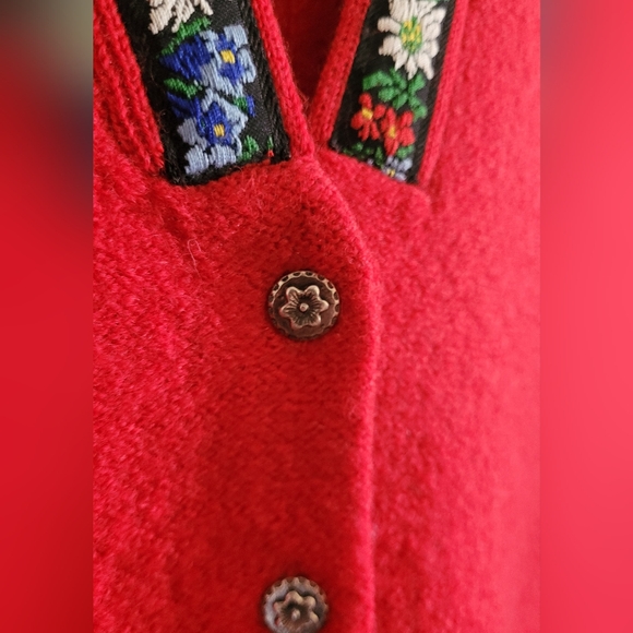 Vintage Pendleton 100% Wool 5 Button Vest, Women's XL, Bright Cherry Red - Picture 3 of 8